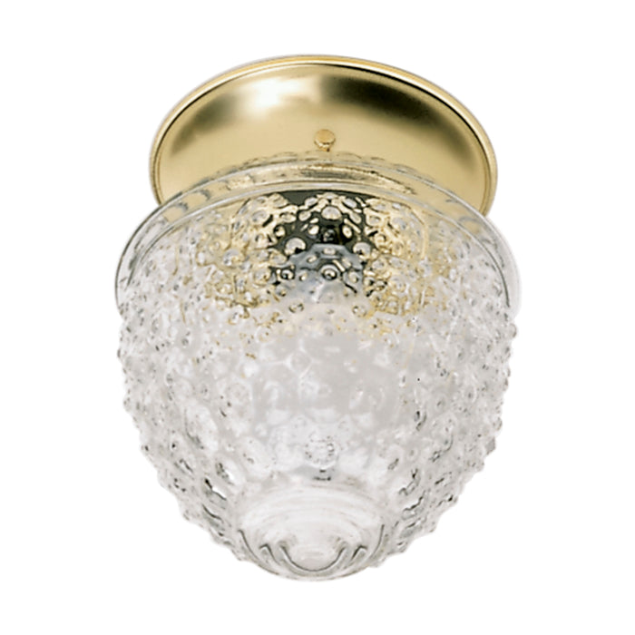 One Light Flush Mount in Polished Brass