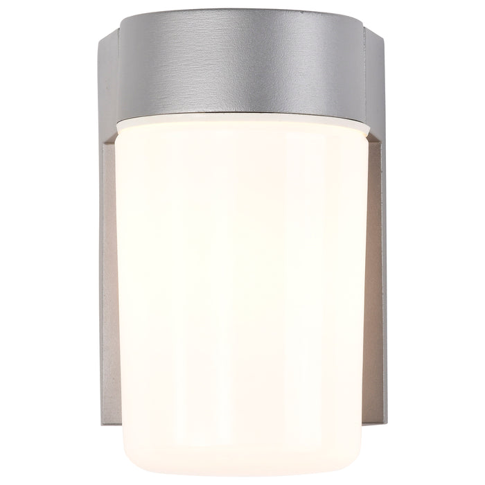 One Light Wall Lantern in Satin Aluminum