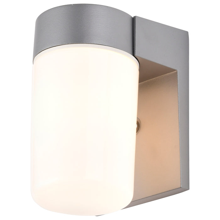 One Light Wall Lantern in Satin Aluminum