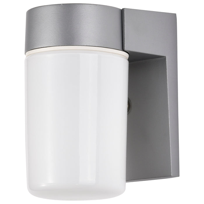 One Light Wall Lantern in Satin Aluminum