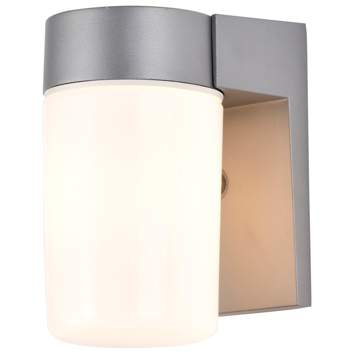 One Light Wall Lantern in Satin Aluminum