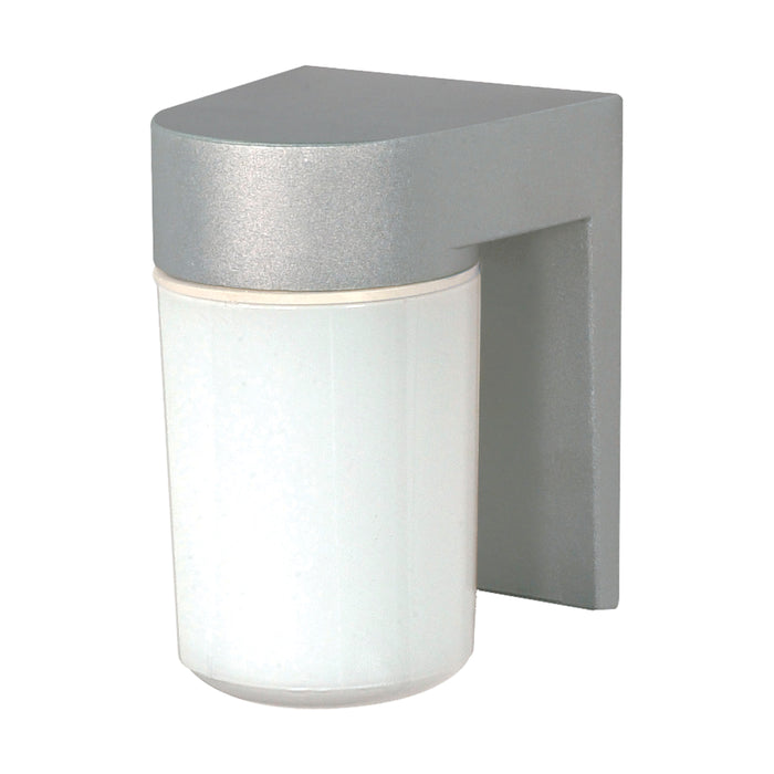 One Light Wall Lantern in Satin Aluminum