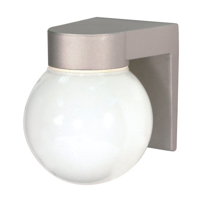 One Light Wall Lantern in Satin Aluminum