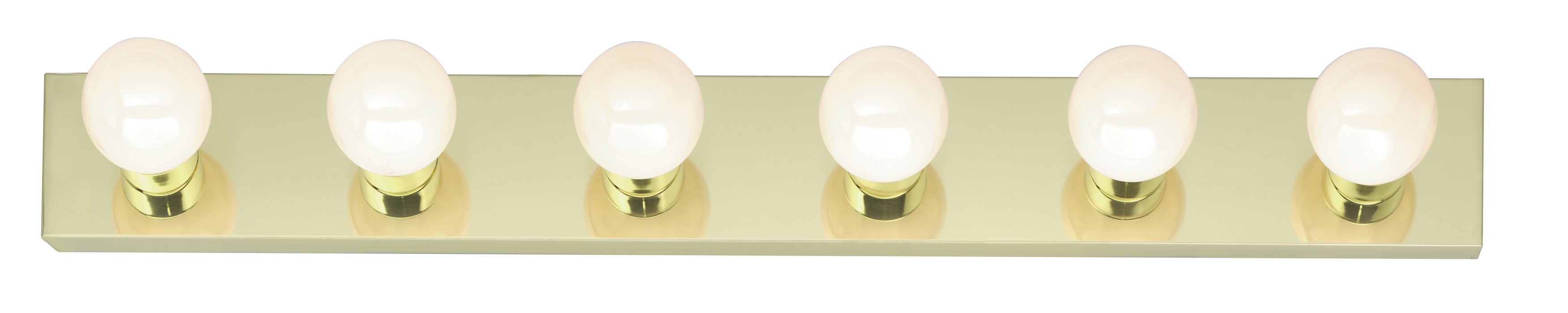 Six Light Vanity in Polished Brass