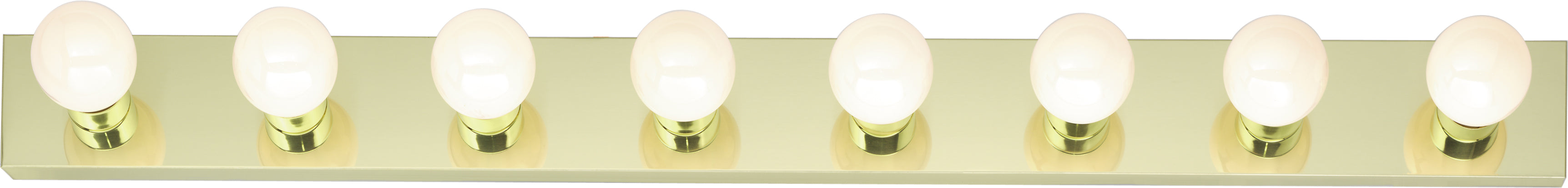 Eight Light Vanity in Polished Brass