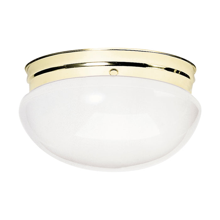 Two Light Flush Mount in Polished Brass