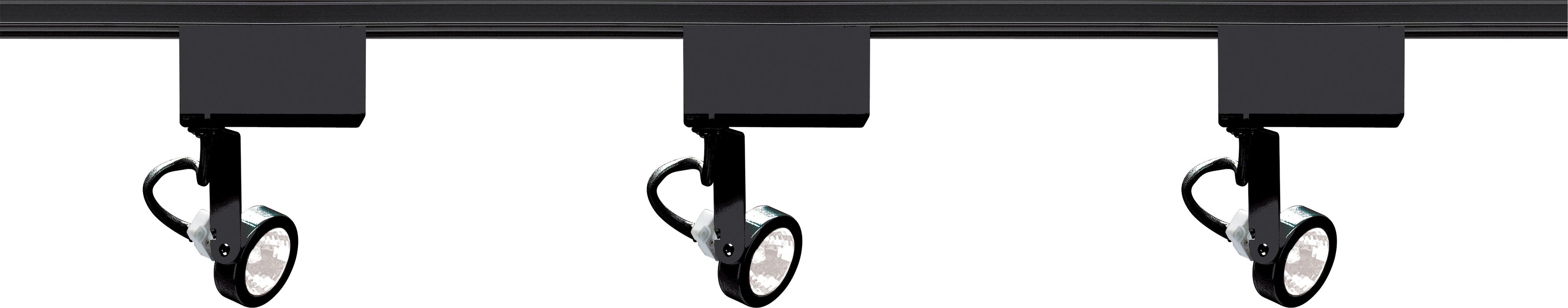 Track Lighting Kits Black Three Light Track Kit in Black