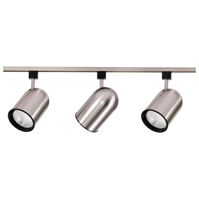 Track Lighting Kits Brushed Nickel Three Light Track Kit in Brushed Nickel