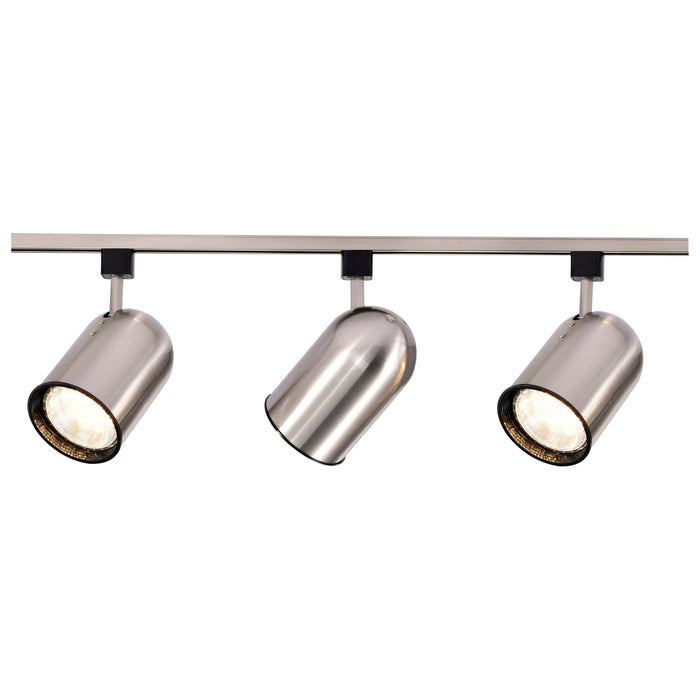 Track Lighting Kits Brushed Nickel Three Light Track Kit in Brushed Nickel