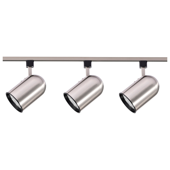 Track Lighting Kits Brushed Nickel Three Light Track Kit in Brushed Nickel