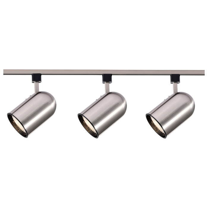 Track Lighting Kits Brushed Nickel Three Light Track Kit in Brushed Nickel