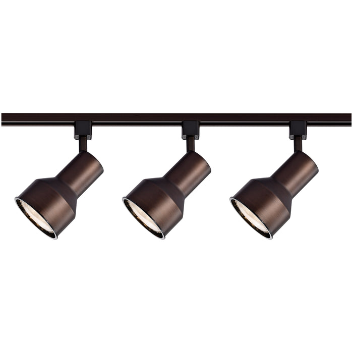 Track Lighting Kits Three Light Track Kit in Russet Bronze