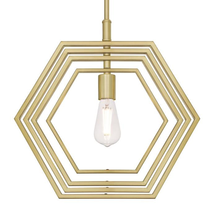 Myhouse Lighting Westinghouse Lighting - 6369700 - One Light Pendant - Holly - Champagne Brass