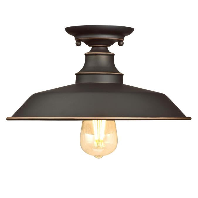 Myhouse Lighting Westinghouse Lighting - 6370300 - One Light Semi-Flush Mount - Iron Hill - Oil Rubbed Bronze With Highlights