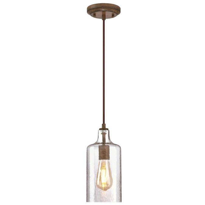 Myhouse Lighting Westinghouse Lighting - 6371300 - One Light Mini Pendant - Carmen - Barnwood