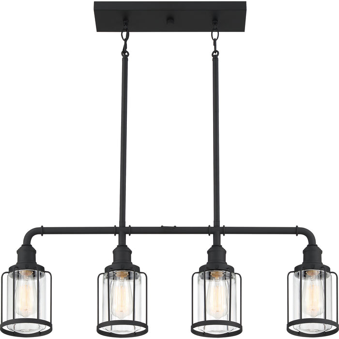 Myhouse Lighting Quoizel - LUD434EK - Four Light Linear Chandelier - Ludlow - Earth Black