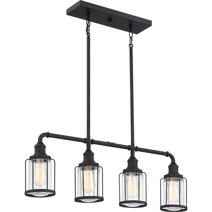 Myhouse Lighting Quoizel - LUD434EK - Four Light Linear Chandelier - Ludlow - Earth Black