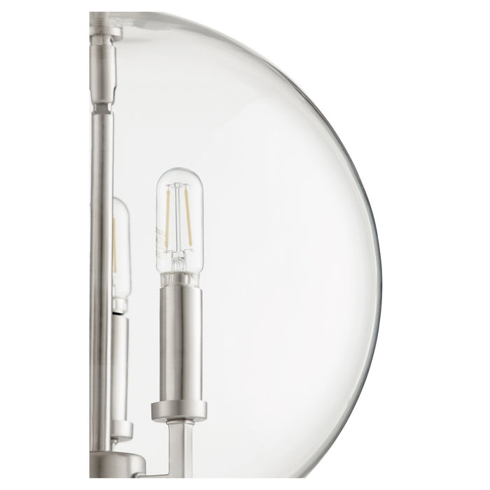 Myhouse Lighting Quorum - 873-3-65 - Three Light Pendant - 873 Globe Pendants - Satin Nickel