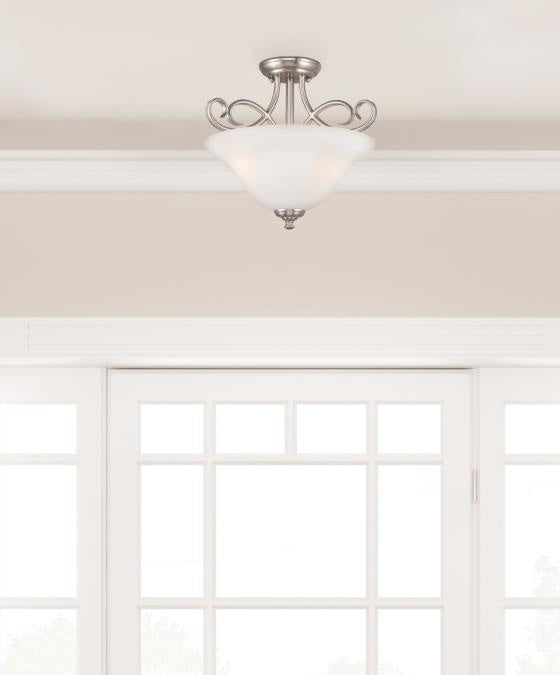 Myhouse Lighting Westinghouse Lighting - 6573800 - Two Light Semi-Flush Mount - Dunmore - Brushed Nickel