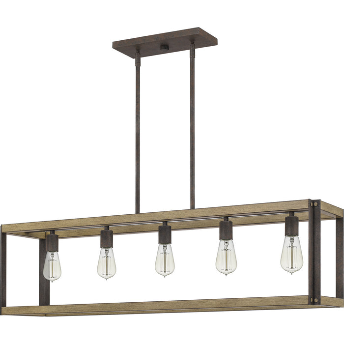 Myhouse Lighting Quoizel - FNN542RK - Five Light Island Chandelier - Finn - Rustic Black