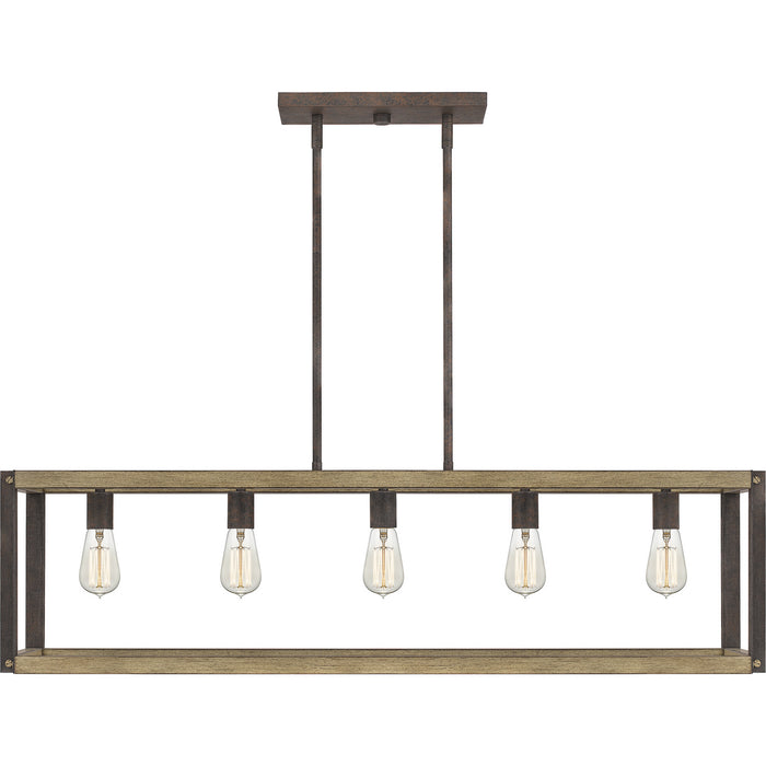 Myhouse Lighting Quoizel - FNN542RK - Five Light Island Chandelier - Finn - Rustic Black