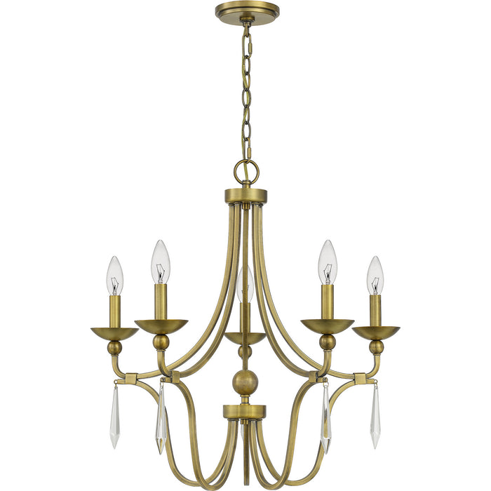 Myhouse Lighting Quoizel - JOU5025AB - Five Light Chandelier - Joules - Aged Brass