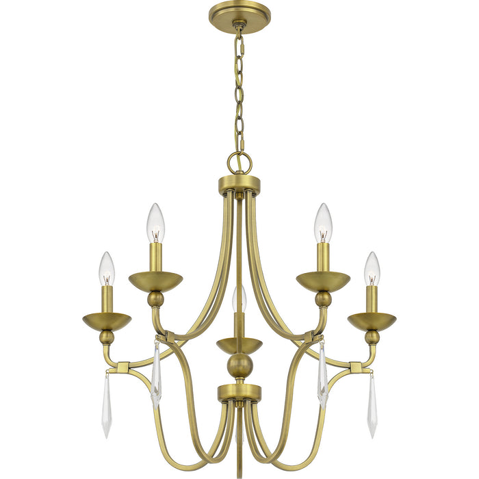 Myhouse Lighting Quoizel - JOU5025AB - Five Light Chandelier - Joules - Aged Brass