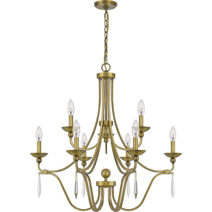 Myhouse Lighting Quoizel - JOU5032AB - Nine Light Chandelier - Joules - Aged Brass