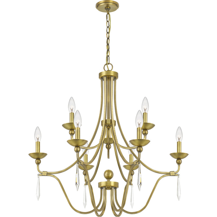 Myhouse Lighting Quoizel - JOU5032AB - Nine Light Chandelier - Joules - Aged Brass