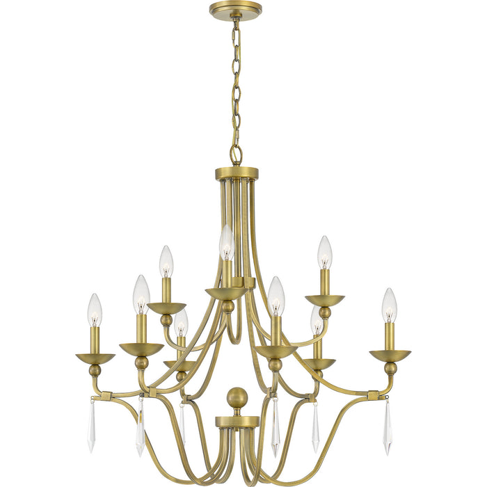 Myhouse Lighting Quoizel - JOU5032AB - Nine Light Chandelier - Joules - Aged Brass