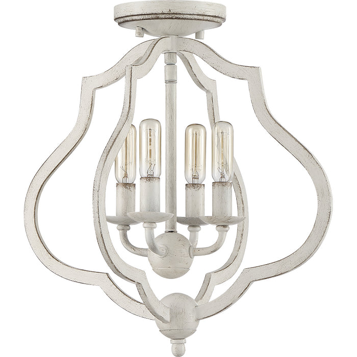 Myhouse Lighting Quoizel - OKF1715AWH - Four Light Semi-Flush Mount - O'Keefe - Antique White