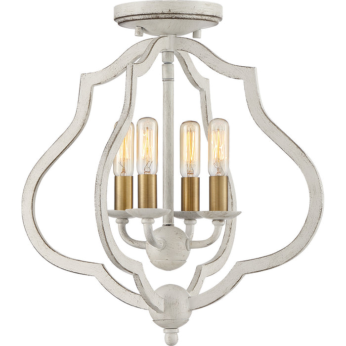 Myhouse Lighting Quoizel - OKF1715AWH - Four Light Semi-Flush Mount - O'Keefe - Antique White