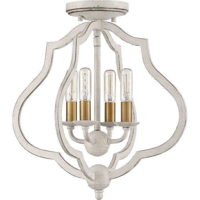 Myhouse Lighting Quoizel - OKF1715AWH - Four Light Semi-Flush Mount - O'Keefe - Antique White