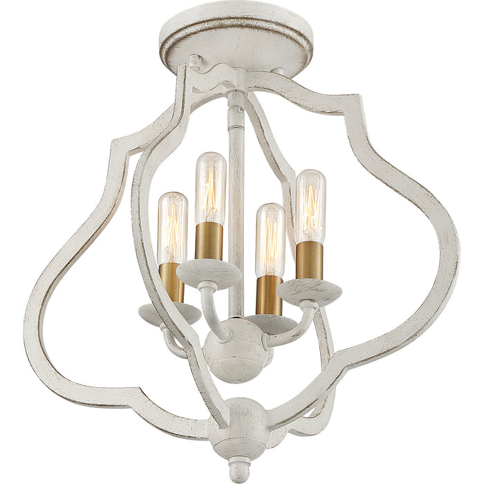 Myhouse Lighting Quoizel - OKF1715AWH - Four Light Semi-Flush Mount - O'Keefe - Antique White