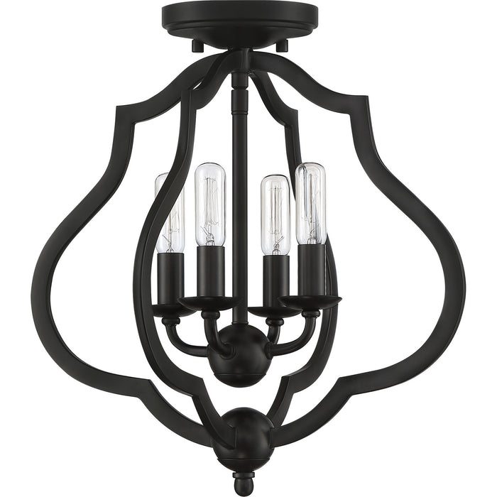 Myhouse Lighting Quoizel - OKF1715MBK - Four Light Semi-Flush Mount - O'Keefe - Matte Black