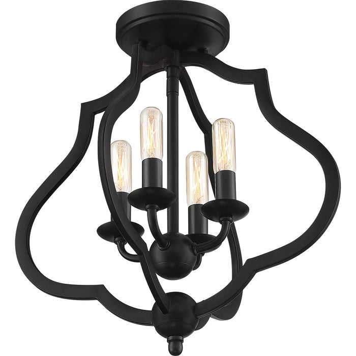 Myhouse Lighting Quoizel - OKF1715MBK - Four Light Semi-Flush Mount - O'Keefe - Matte Black