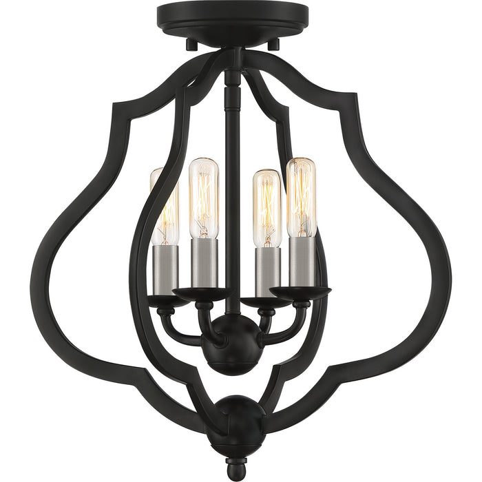 Myhouse Lighting Quoizel - OKF1715MBK - Four Light Semi-Flush Mount - O'Keefe - Matte Black