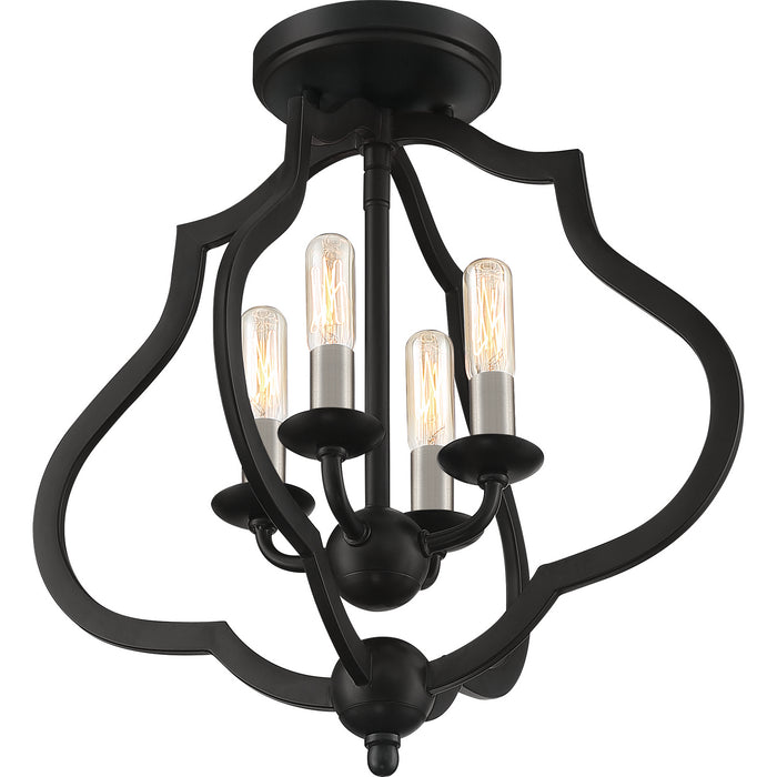 Myhouse Lighting Quoizel - OKF1715MBK - Four Light Semi-Flush Mount - O'Keefe - Matte Black