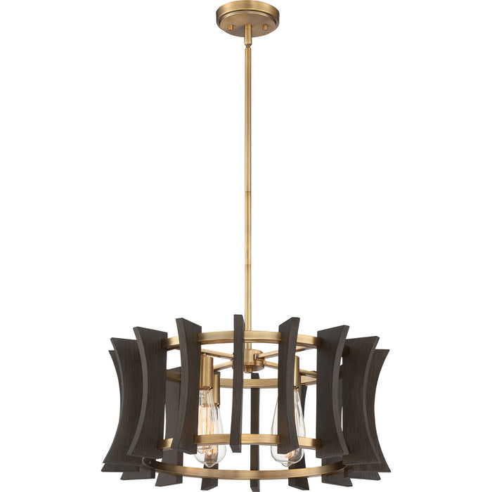 Myhouse Lighting Quoizel - QOP5196AB - Four Light Pendant - Cordelia - Aged Brass