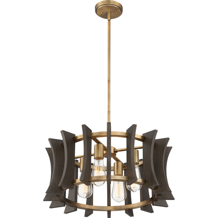 Myhouse Lighting Quoizel - QOP5196AB - Four Light Pendant - Cordelia - Aged Brass