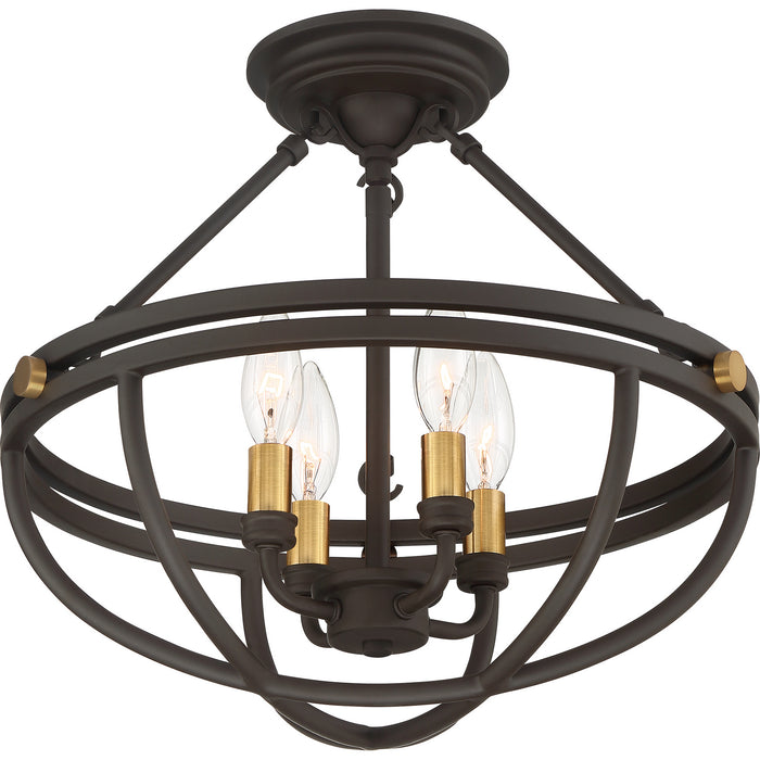 Myhouse Lighting Quoizel - SRG1716WT - Four Light Semi-Flush Mount - Sergeant - Western Bronze