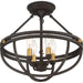 Myhouse Lighting Quoizel - SRG1716WT - Four Light Semi-Flush Mount - Sergeant - Western Bronze