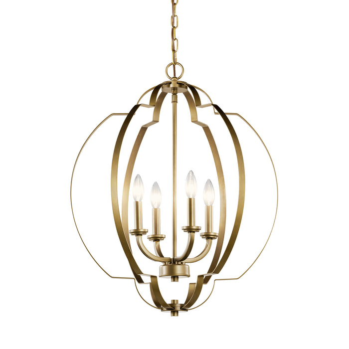 Myhouse Lighting Kichler - 42138NBR - Four Light Foyer Pendant - Voleta - Natural Brass