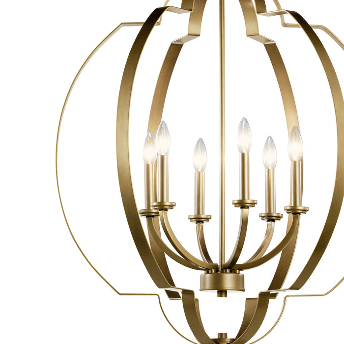 Myhouse Lighting Kichler - 42139NBR - Six Light Foyer Chandelier - Voleta - Natural Brass