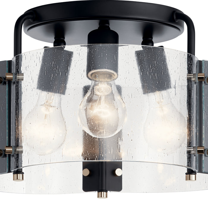 Myhouse Lighting Kichler - 42954BK - Three Light Semi Flush Mount - Thoreau - Black