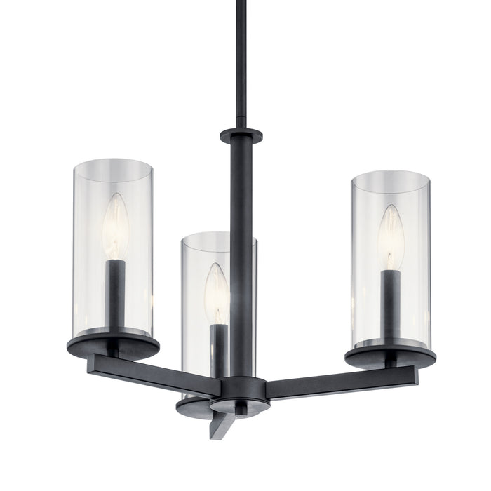 Myhouse Lighting Kichler - 43997BK - Three Light Chandelier/Semi Flush Mount - Crosby - Black