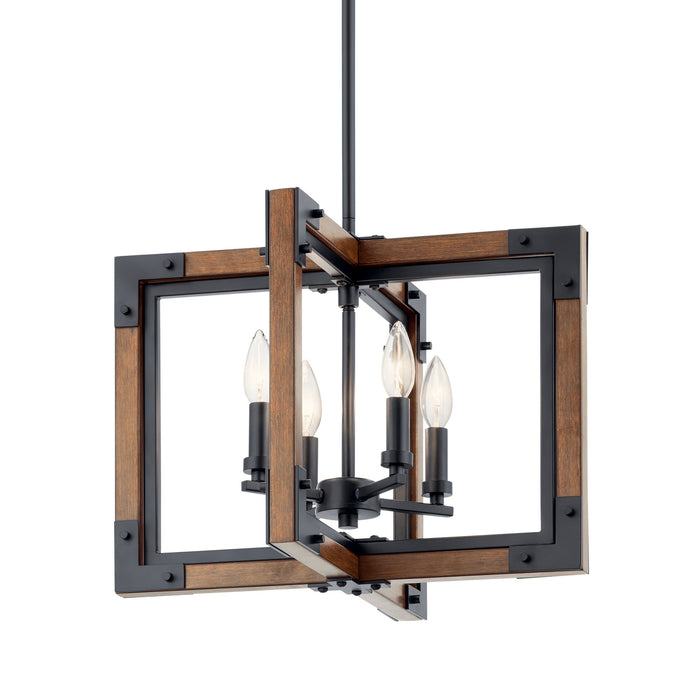 Myhouse Lighting Kichler - 44046AUB - Four Light Chandelier/Semi Flush Mount - Marimount - Auburn Stained Finish