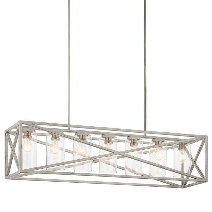 Myhouse Lighting Kichler - 44082DAW - Seven Light Linear Chandelier - Moorgate - Distressed Antique White