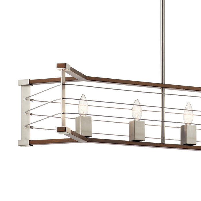 Myhouse Lighting Kichler - 44252NI - Seven Light Linear Chandelier - Lente - Brushed Nickel