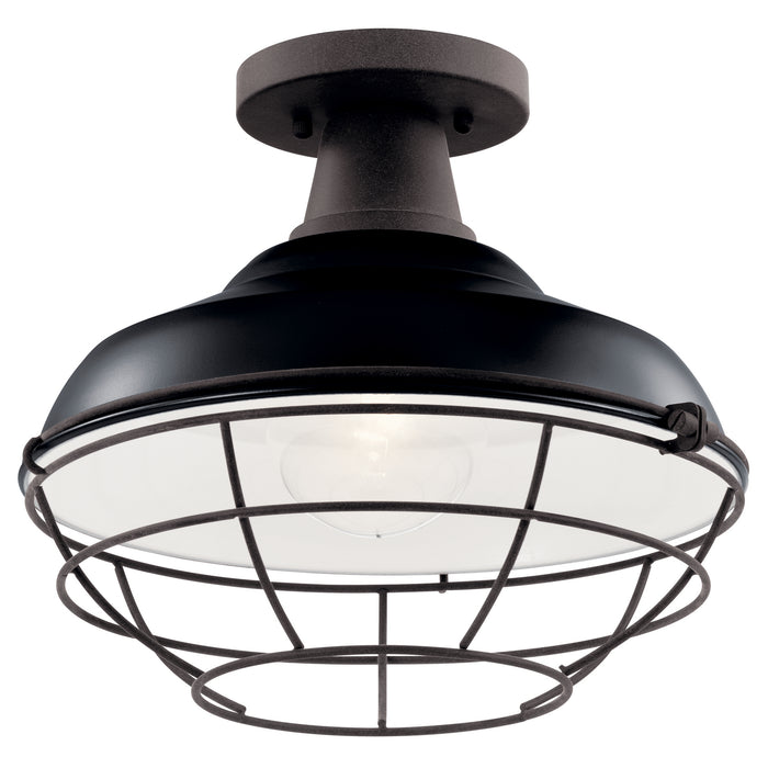 Myhouse Lighting Kichler - 49992BK - One Light Outdoor Pendant/Semi Flush Mount - Pier - Black